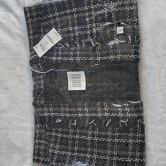 Kimono Wrap Black White Silver Party Evening Topper Jacket XS - Picture 2 of 9